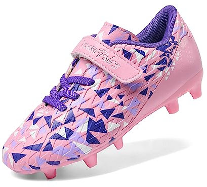 DREAM PAIRS Scarpe da Calcio per Ragazzi e Ragazze Scarpe da Calcio per Bambini Bambino/Bambino Piccolo/Bambino Grande,Size 32,Rosa/Viola,SDSO2307K
