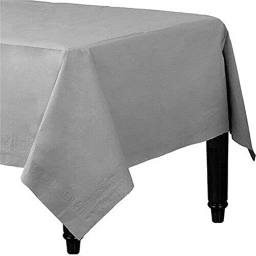 Venuscello® - Paquete de 25 manteles cuadrados de papel plateado, desechables, plegados, para mesa de buffet y fiesta de cumpleaños, 90 cm x 90 cm