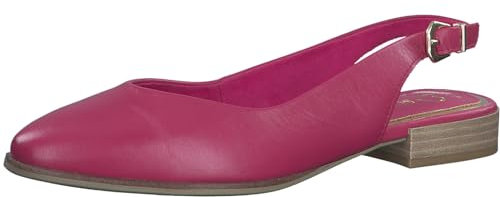 MARCO TOZZI Décolleté Slingback Donna con Cinturino Regolabile in Pelle, Rosa (Pink), 39 EU