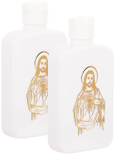 Angoily 2 Stücke Taufe Weihwasser Flasche Fläschchen 100ml Kreuz Holy Water Bottle Kleine Weihwasserflaschen Kunststoffflaschen zum Befüllen für Gäste Paten Kinder Halloween Taufgeschenke