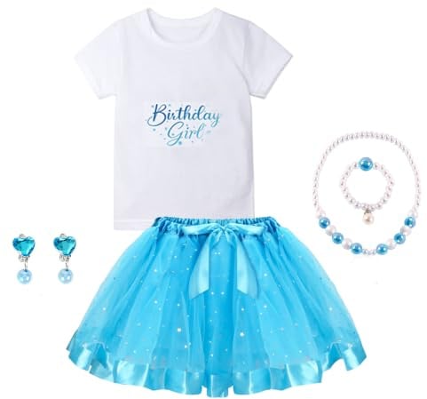 YYDSXK Costume da Principessa Elsa, Tutu Elsa Bambina con 7 Pezzi Accessori da Principessa, Vestito Compleanno Bambina Manica Corta Tutu Gonna Set per Festa Cosplay Halloween Carnevale Natale
