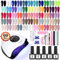 SPTHTHHPY 60 Gel Nail Polish Set with Lamp Starter Kit - 55 Colors Gel Nail Polish with 5 Bottles of Base and Top Coat (Glossy, Matte) - Diy Manicure Tool Gift for Beginners at Home