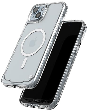 CLCKR G-Form Case Designed for iPhone 15 Plus, Protective Phone Case Compatible with MagSafe, Heavy Duty Drop Protection, Shockproof Raised Edges to Protect Screen & Camera, Clear