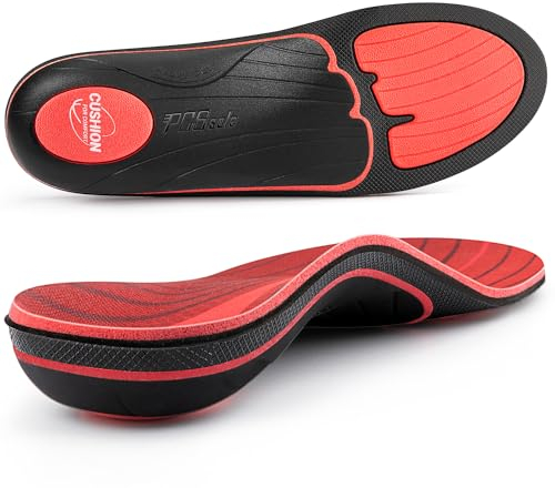 PCSole Komfort orthopädische Einlegesohlen - 220+ lbs Heavy Duty hohe Bogen Unterstützung Einlagen mit Shock Absorption - Fuß Schmerzlinderung für Plantar Fasciitis - Arbeit Boot Schuh Einlegesohlen
