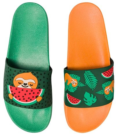 Dedoles Chaussure Homme Femme & Enfants Sandales Antidérapant designs amusants Livre Pizza Café Renard Lama Cadeau, Couleur: Ambiance de la plage, 35 EU
