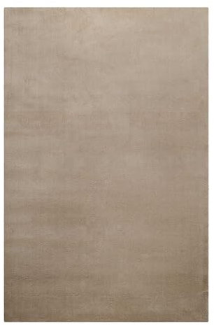 Homie Living Vielseitiger Kurzflor Wolle Teppich flexibel einsetzbar in Allen Räumen - Campino (70 x 140 cm, Sand beige)