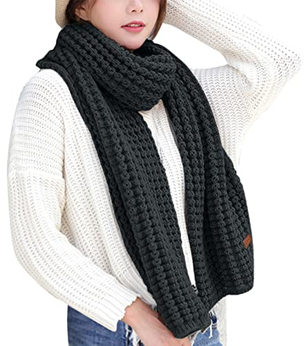 IQYU Mainzer Fastnacht Schal Winter Bunt Kint Feel Pashmina Schals Wraps Elastizität Leichter Schal Warme Schals Damen Herren Lange Dicke Schals Strickpaare Schal Schal Damen Set (Black, One Size)