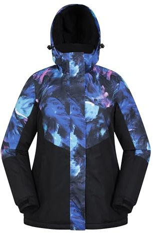 Mountain Warehouse Dawn Skijacke für Damen - Schneedicht, warme Snowboardjacke, Fleecefutter, Bündchen, Saum und Kapuze zum Verstellen - Ideale Winterjacke Leuchtend Blau Damengröße EU 46