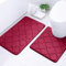 Homaxy Memory Foam Badezimmerteppich Set 2 teilig WC Vorleger mit Ausschnitt Set Saugfähige rutschfeste Badematte Set Waschbar Badteppich Set 2teilig, Weinrot