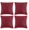 FDTERN 4er Set Boho Kissenbezug 40x40 cm Weinrot Flauschig Kissenbezüge Kordsamt Kissenhülle Dekokissenbezug Sofakissen Dekokissen Deko für Sofa Schlafzimmer Wohnzimmer