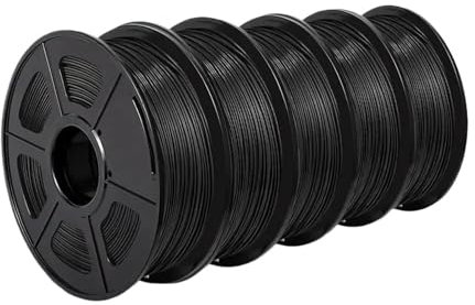 3D-Druckerzubehör PETG-Filament 5 kg, 1 kg/Rolle 1,75 mm +/- 0,02 mm, 3D-Drucker-Filament, ordentlich wickeltes Filament(PETG-BK-5KG)