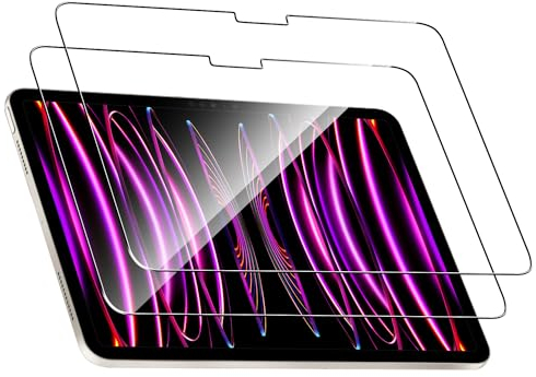 Natbok [2 Pièces Verre Trempé pour iPad Pro 11,[Sans Bulles] [Anti-Rayures] Protection d’écran pour iPad Pro 11, HD Transparent Verre,Facile à Installer