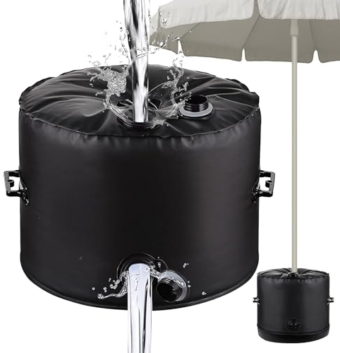 mumisuto Base per Ombrellone, Supporto Ombrellone da Giardino Riempibile 40L Acqua, Rotonda Porta Ombrellone per Esterno, capacità di Carico 22,7kg, per Esterno, Ristoranti, Patio, Spiaggia, Nero