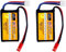 Lot de 2 batteries Lipo 7,4 V 500 mAh 30 C avec prise JST-2P pour hélicoptères télécommandés, quadricoptères, petits avions, drones de course micro FPV, voitures télécommandées, camions et véhicules à