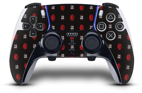 Head Case Designs Licenza Ufficiale AC Milan Modello Logo Arte Vinile Sticker Gaming Pelle Adesivo Compatibile con Sony Playstation 5 PS5 DualSense Edge Controller
