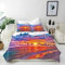 ANHOPE Sonnenuntergang Ozean Strand Bettwäsche Set 2 Teilig Bettbezug 135x200 cm + Kissenbezug 80x80 cm Weich Microfaser Bettbezüge Set mit Reißverschluss Ganzjahres Bettdeckenbezug Set