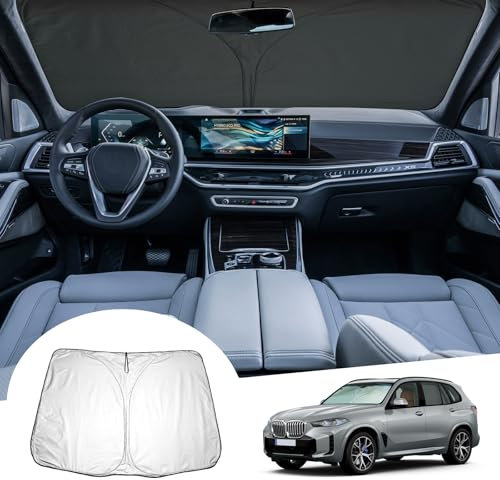 GAFAT Compatible con BMW X5 G05 F15 / X6 G06 F16/ X7 G07 2019-2024 2025 Parabrisas Interior, Parasol Lunas Delanteras, Protección Solar, Refrigeración, Protección UV, X5 Accesorios