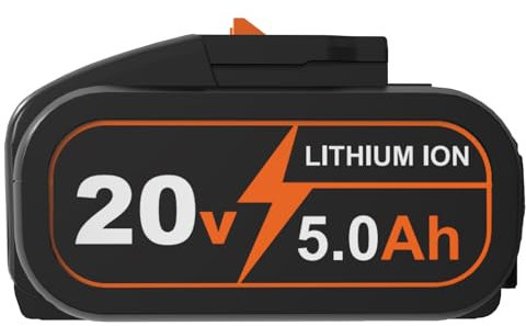 5.0Ah Ricambio Batteria per Worx 20V WA3520 WA3525 WA3575 WA3578 WX550L WG545 WG547 WG629 WG801 WG320 WX176L WX169L WX682L WG163 Powayup
