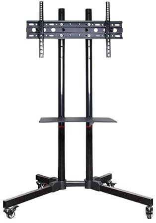 Chariot Mobile TV 32-65 Pouces, écran Horizontal et Vertical Rotatif, support de Machine de diffusion en Direct, support de Sol(Middle tray)