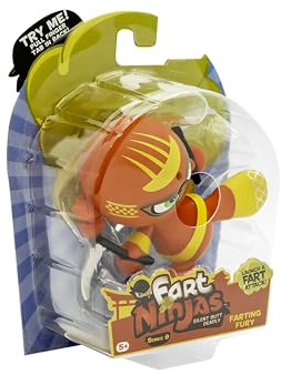 Fart Ninjas ,Farting Fury Series 9 Collectible Figures,10 Hilariously Realistic Fart Sounds,Ages 5+ Gifts & Toys 8 to Collect, Orange