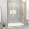 1200mm Brushed Brass Sliding Shower Door 6mm Safety Tempered Glass Reversible Shower Enclosure Cubicle Screen