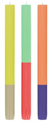 REMEMBER Stabkerzen 3er Set Ibiza 26cm hoch aus veganem Stearinwachs
