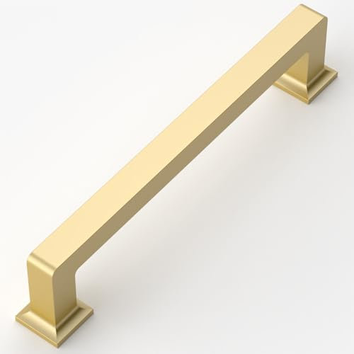 9BUILD 10 Pack Gold Cabinet Handles 128MM Kitchen Cupboard Handles Kitchen Cabinet Handles Zinc Alloy Drawer Handles Kitchen Handles Wardrobe Handles UK0055