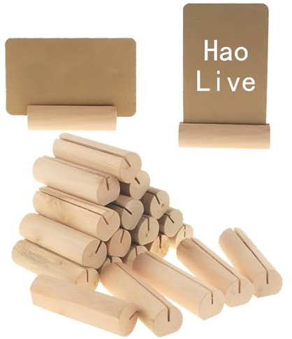 Qixuer 20 Pièces Porte-cartes en Bois, Porte-Cartes de Table, Porte-Cartes Postales Porte-Photos pour Mariages, Restaurants, Banquets et Fêtes Porte-Cartes de Menu