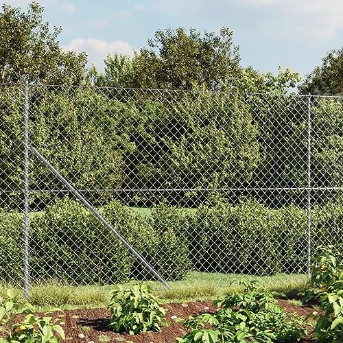 Maschendrahtzaun mit Flansch, silberfarben, 1,8 x 25 m, Geflügelnetz für Huhn, Kaninchen und andere Tiere, Gartenzaunrolle