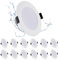 Grebeam Lot de 12 Spots LED Encastrables 5W, Spot Salle de Bain, IP44, 450LM, Ultramince 25 mm, Blanc Froid 6000K, Trous Ø75-90mm, Spots LED Plafond Rond pour Cuisine, Chambre, AC 220V-240V