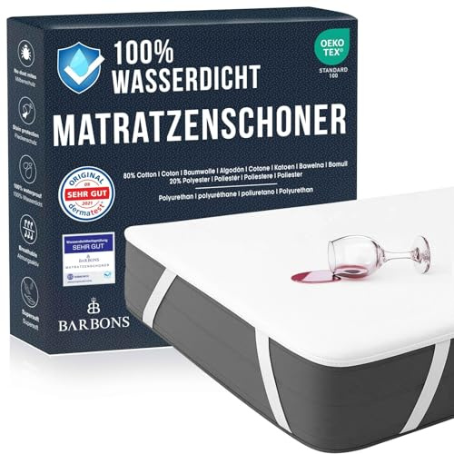 BARBONS Matratzenschoner 140x200cm 2er - Oeko-TEX Zertifiziert wasserdichte Matratzenauflage Inkontinenzunterlage waschbar Nässeschutz Atmungsaktiv (140 x 200 cm (2er Set))