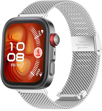 KoGiio Metálica Correa Compatible con Huawei Watch Fit 4/4 pro / 3, Correa Acero Inoxidable Ajustable Pulseras Metálicas