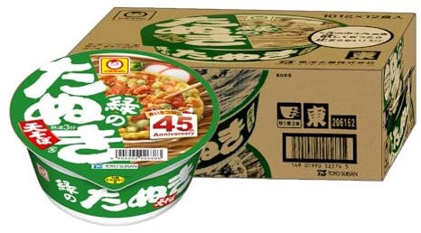 Maruchan Midori no Tanuki Tensoba Instant Cup Noodles – Japanese Tempura Soba Bundle Pack (Pack of 12)