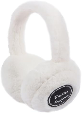 Garneck Casque sans Fil avec Cache Oreilles Musicaux pour Hiver Écouteurs Audio Confortables et Chauds pour Femmes et Hommes Blanc