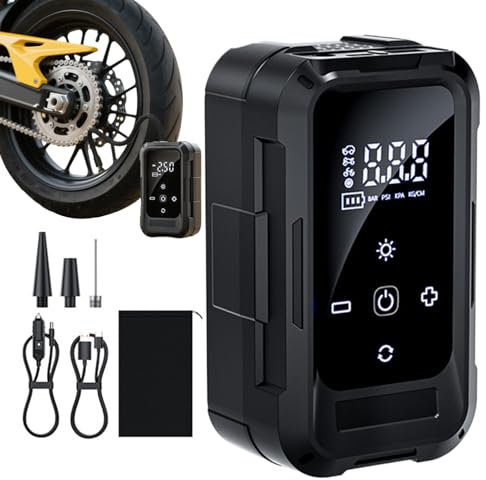 yybng Compressore d Aria | Gonfiatore per Pneumatici Auto | Spegnimento Automatico Per Campeggio Manutenzione Moto Casa Spostamenti Quotidiani Viaggi