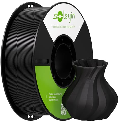 Creality Soleyin PLA Filament 1.75mm Schwarz, 3D Drucker Filament 1kg 30-300mm/s, für die meisten 3D-Drucker Creality Ender-3 K1 K1C K2 plus Hi