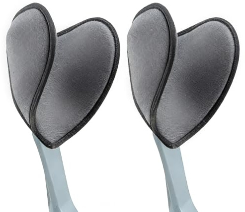 Polster für Gehstützen & Krücken - Universal Gehhilfe Zubehör aus weichem Samt gegen Reibung & Druck - Unterarmgehstützen Pads Set für Ellenbogen & Handgriff (Grau, 2er-Set (Unterarm-Pads))