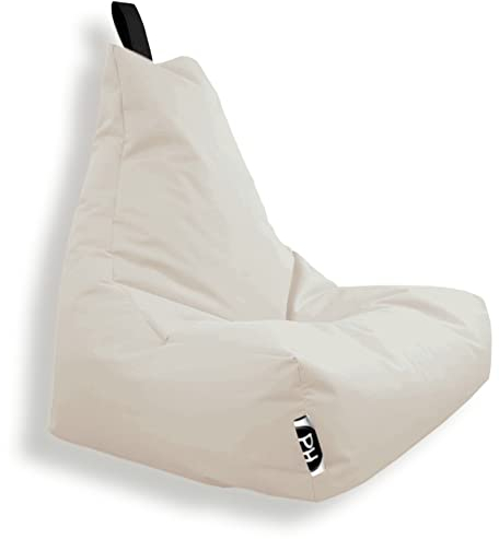 PATCH HOME Patchhome Lounge Sessel XXL Gamer Sessel Sitzsack Sessel Sitzkissen In & Outdoor geeignet fertig befüllt | XXL - Creme - in 2 Größen und 25 Farben