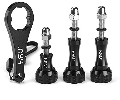HSU 3er-Pack Schrauben aus Aluminiumlegierung für Action-Kamera (schwarz) | 3er Pack Schraubenkit, bestehend aus Standardschrauben und Kurzer Schraube, für GoPro Insta 360 Osmo Action-Kamera Halterung