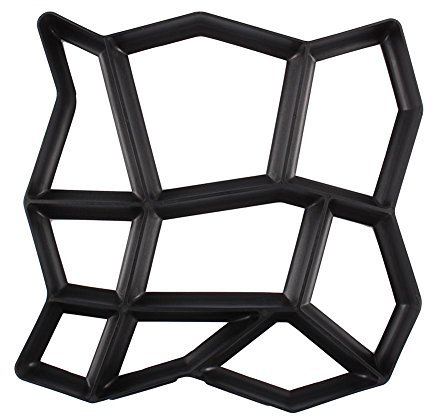 SOULONG Pathmate - Molde de piedra para hacer caminos de suelo, molde de piedra escalonada de hormigón, reutilizable, molde de cemento para patio, patio, jardín, caminata (9 rejillas, 43 x 43 x 4 cm)