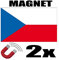 SAFIRMES Magnetische Flagge, 6 x 3 cm, magnetisch, Republik, Tschechisch, Kühlschrank, 2 Stück