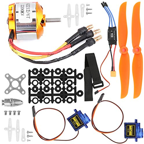 Avion télécommandé RC,Moteur 2212 KV2200. servomoteur à hélice 6035 30A ESC XT60 pour Avion RC quadrirotor Avion hélicoptère à voilure Fixe,