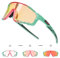 KAPVOE Fahrradbrille MTB Brille Selbsttönend Klar Radbrille Rennrad Sportbrille Sonnenbrille Radsport Laufen Golf Fahrerbrille Baseball Herren Damen Rot Grün 10