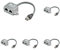 Goobay Netzwerk Adapter (Cat 5 Ethernet und ISDN RJ45 Stecker auf 2X RJ45 Buchse) Silber (Packung mit 5)