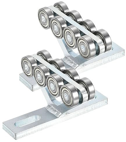 PATIKIL 2 Pack Electric Hoist Installation Roller Trolley with 8 Wheels Roller Strut Trolley Beam Trolleys Assembly for Use with 1-5/8 Wide & All 1-5/8 Taller Strut Channels, Alloy Steel