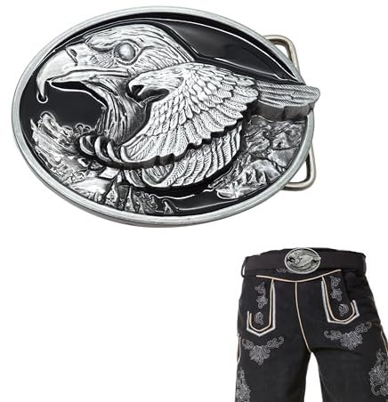 LIANCHEN Western Buckle Adler Eagle Gürtelschnalle Western Adler Wechselgürtel Gürtelschnalle Bayern Western Cowboy Belt Buckle Oldschool Gürtelschnalle für 40mm Gürtel, Damen Und Herren