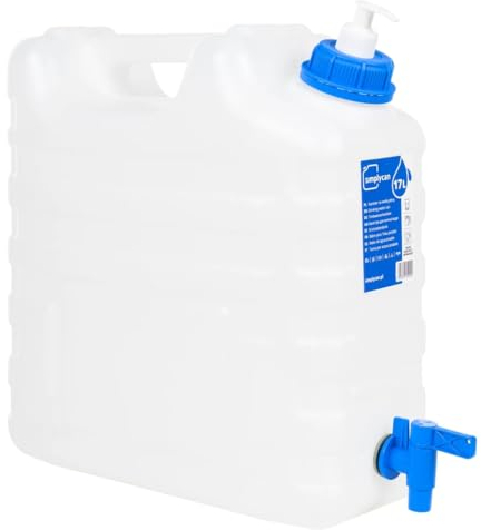 vidaXL Garrafa de Agua con Grifo y dispensador de jabón plástico 15 l, contenedor de Agua, Jarra de Agua, depósito de Agua, contenedores de Agua