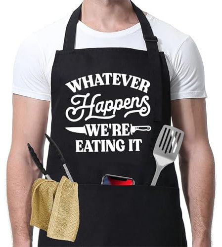 Star Wars Apron for Men - Adjustable Black Cotton Chef Barbecue Apron - Funny for Husband, Boyfriend, Son