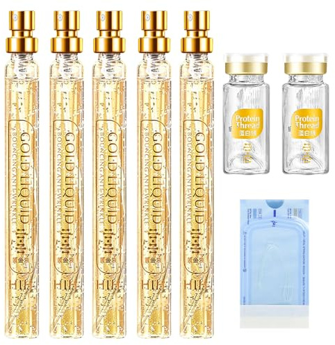 1 Set Di Set di Sollevamento del Filo Proteico,Fili di Collagene Lifting Riassorbibili,Viene Fornito con 12 Fili Proteici Dorati per Migliorare La Mascella E Rassodare La Pelle del Viso