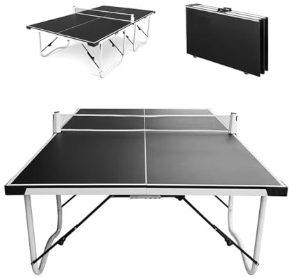 Tavolo da Ping Pong, Tavolo da Ping Pong Portatile per Interni ed Esterni, Tavolo da Ping Pong Pieghevole Compatto a 4 Gambe da 9 Piedi, Tavolo Professionale Pieghevole di Dimensioni Standar